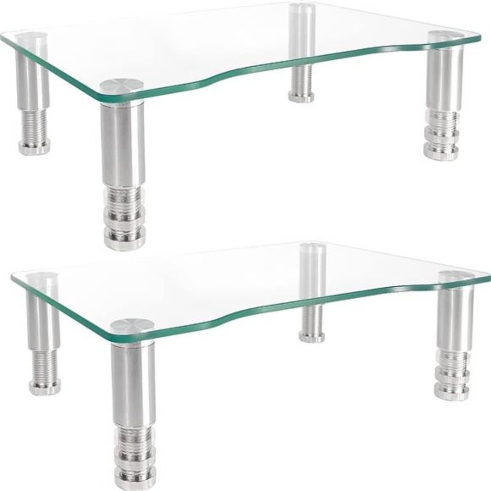 2 Pack Computer Monitor Riser with Height Adjustable Multi Media Desktop Stand - Picture 1 of 7